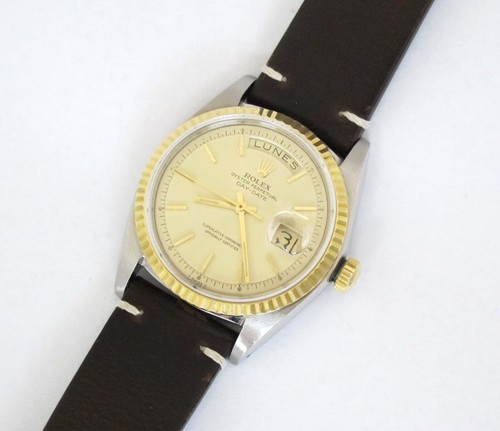 ROLEX VINTAGE OYSTER PERPETUAL DAY-DATE MOVEMENT DIAL HANDS S/S 18K GOLD CASE !! - Picture 8 of 14