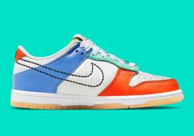 Nike Dunk Low White Safety Orange DX3363-100 GS Size 6Y New | eBay
