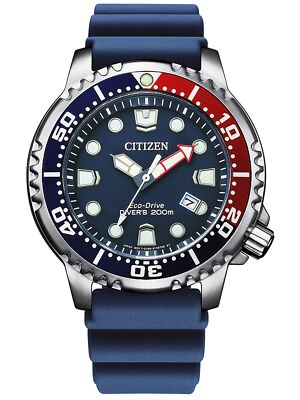 Citizen BN0168-06L Herrenuhr Kautschuk Promaster Diver Eco Drive blau