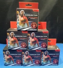 2x Physix Gear Sport Kinesiology Tape Pro Sports for Injury Pregnancy, Red 33'