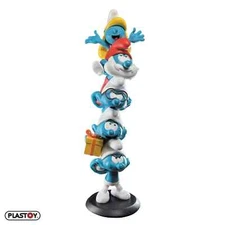 Figurine résine Schtroumpfs Plastoy - La colonne de Schtroumpfs Couleur