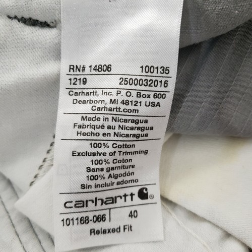 Pantalones cortos de carga Carhartt para hombre 40 gris fuerza calce relajado informal ropa de trabajo caminata campamento - Imagen 8 de 8
