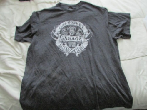 XXL SCHWARZES T-SHIRT GAS MONKEY GARAGE DALLAS TEXAS KURZARM