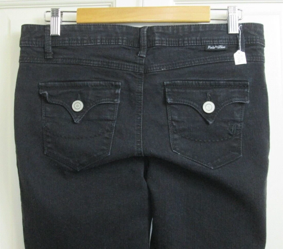 Fade to Blue Black Skinny Jeans Womens Size 10 32x31 Stretch 83-27946 - Image 3 of 4