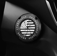 USA Flag Push Start Button Cover   Universal Car Engine Start Decor Cap Black 