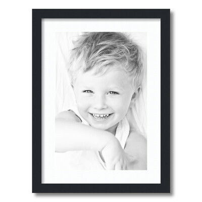 ArtToFrames Matted 16x22 Black Picture Frame with 2'' Mat, 12x18 Opening 3926