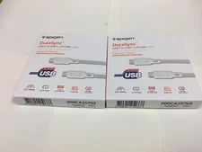 2pk Spigen DuraSync 60W USB C - USB C Fast Charging Cable Power Delivery 4.9 ft