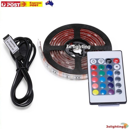 1M 2M 3M USB RGB 5050 LED Strip Light 5V TV Back Lamp Colour Changing Waterproof - Picture 2 of 8