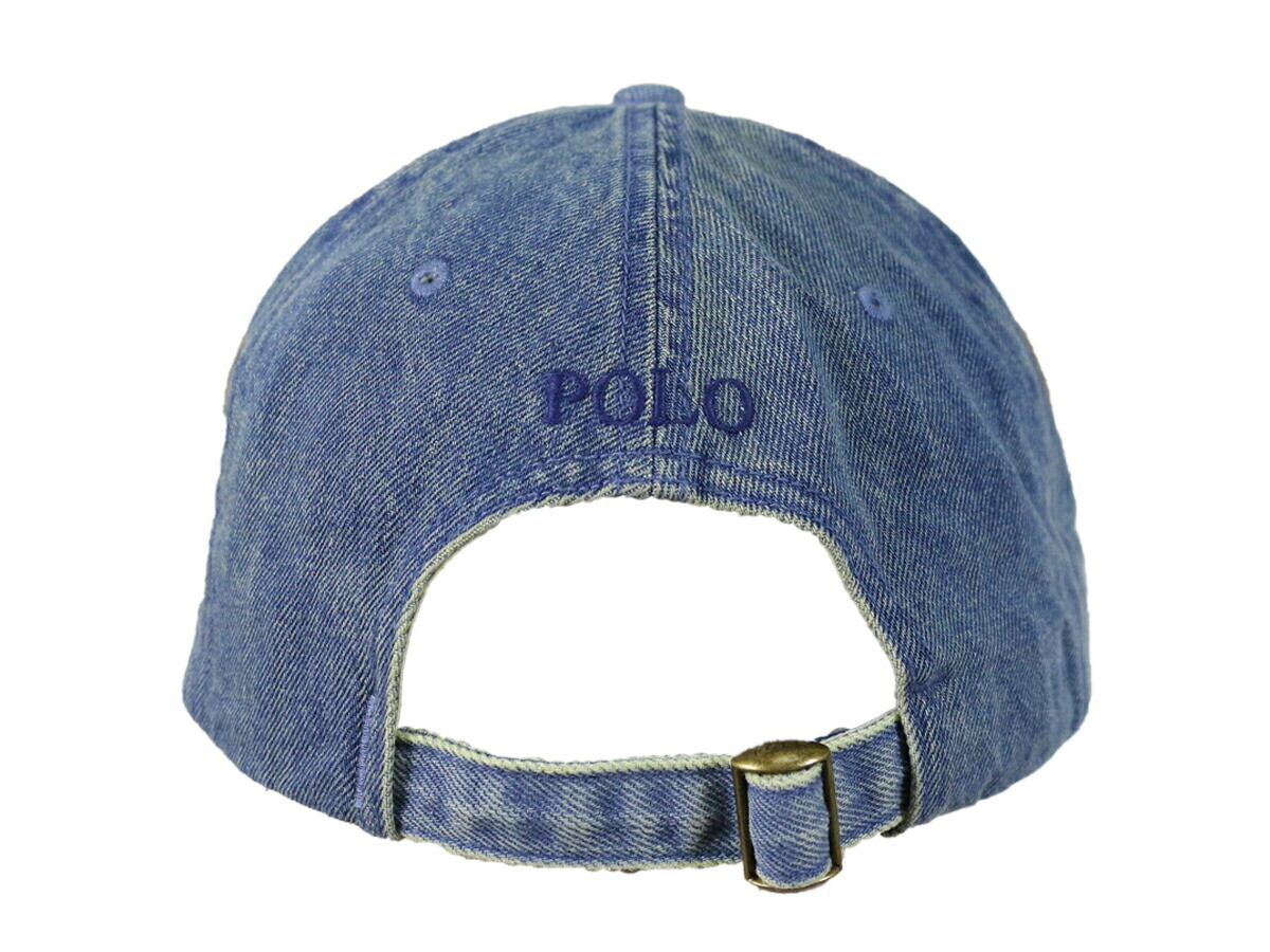 Polo Ralph Lauren Adjustable Denim Baseball Hat Cap with Pony