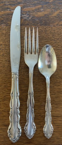 12pz Flirt (Silverplate, 1959) di ONEIDA SILVER tsp coltello forchette da tavola - Foto 2 di 3