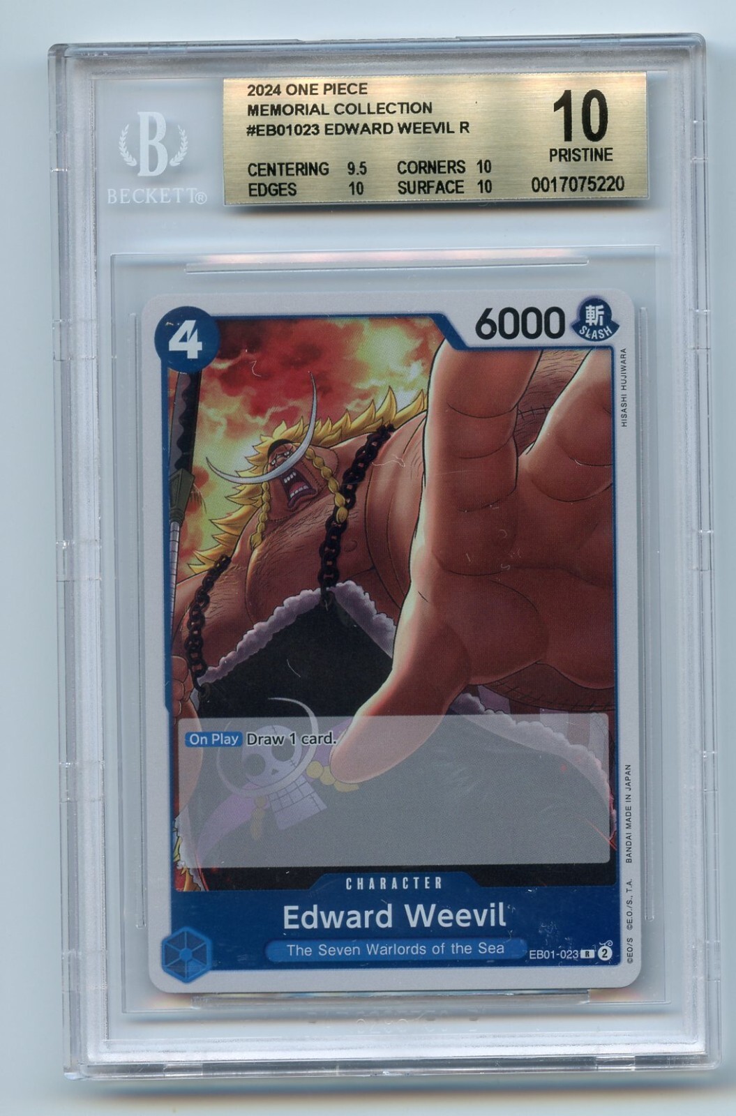 BGS 10 💎 Edward Weevil 023 R Foil One Piece Memorial Collection ...