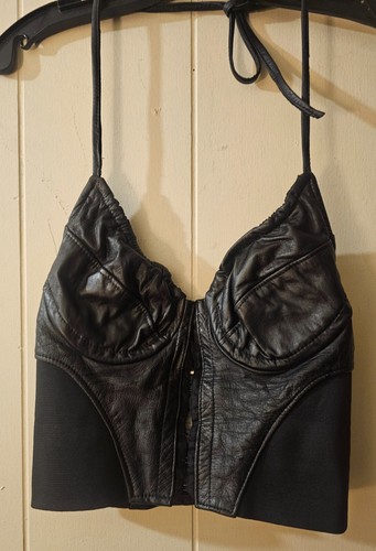 Vintage Women's Phoenix Leather Crop Top Sz 7/8 - Picture 2 of 7