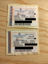 Marche da bollo 16,00 euro nuove vari anni 2016-2017-2018-2019-2020-2021-2022