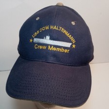 USS Dow Haltermann Crew Member Curved Strapback Blue Cap Hat