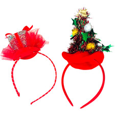 Christmas Headbands / Christmas Holiday Party Headbands - LOT of 2