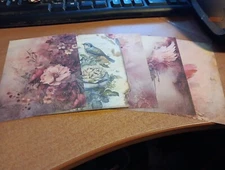 5X SHEETS NOSTALGIC/VINTAGE FOR SCRAPBOOKING/JOURNALS  +/- 13X9 CM (VIN937)