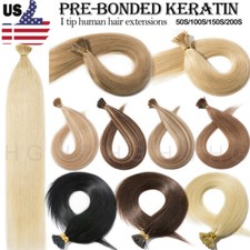 100S I Tip Stick Tip Remy Human Hair Extensions Pre-bonded Keratin Invisible HG