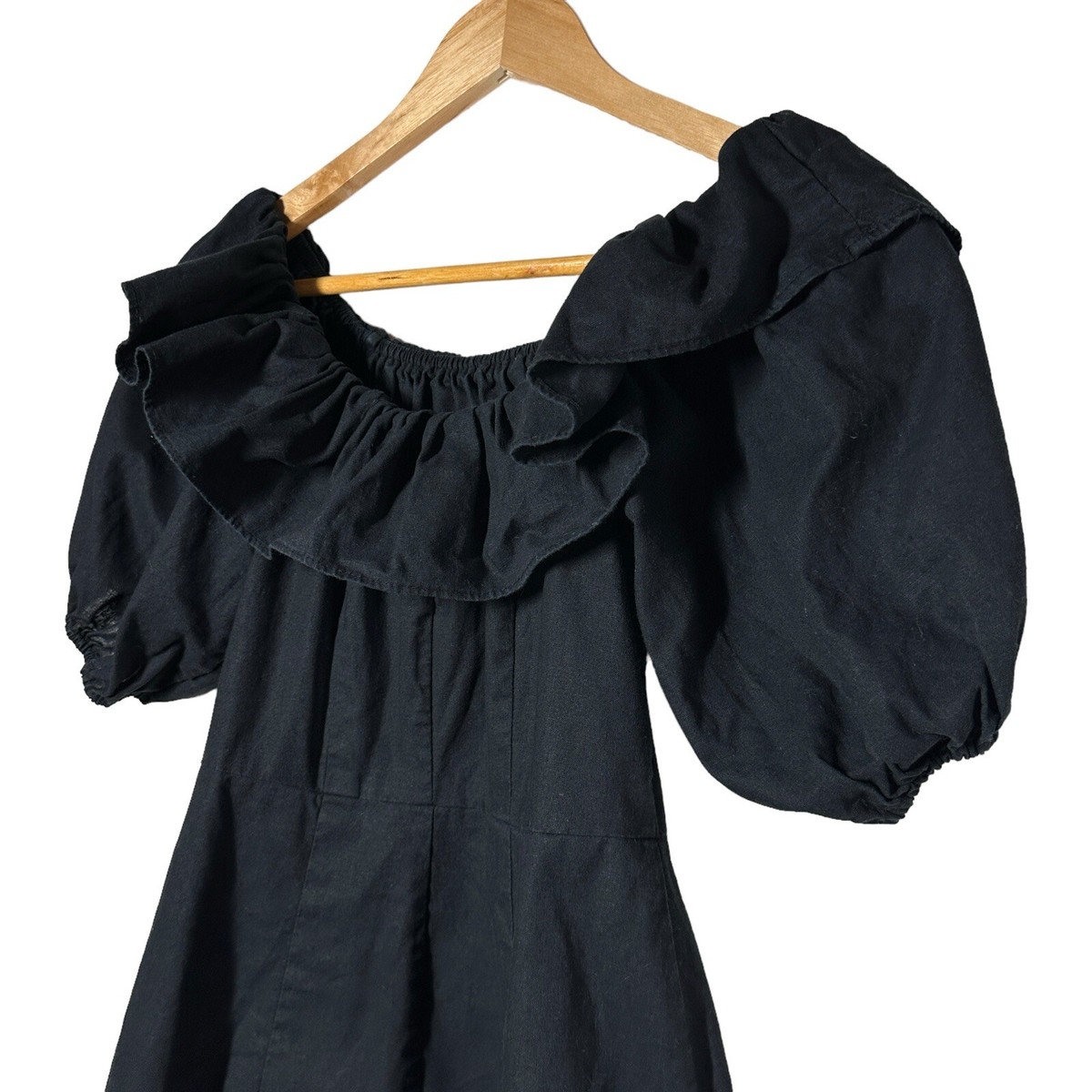 h&m linen mini dress Ladies - Black Linen-Blend Dress - Size: XXS