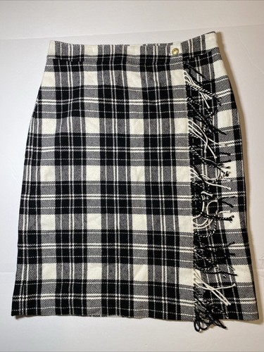 NEU MIT ETIKETT TALBOTS FRANSEN WICKELROCK EISKARO SCHWARZ WEISS GRÖSSE 12 139 $