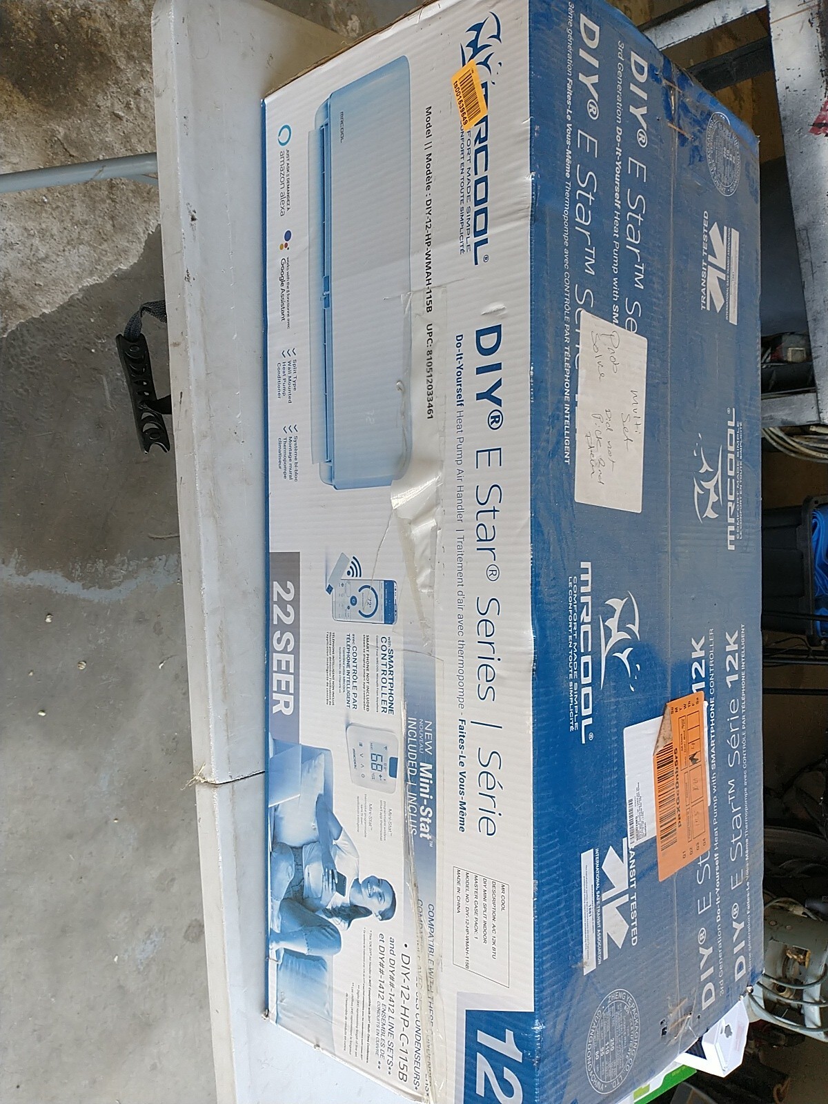 Mr Cool 12K BTU/H Ductless Air Handler, 500sq.ft., 20 Amp, 115V, 3rd