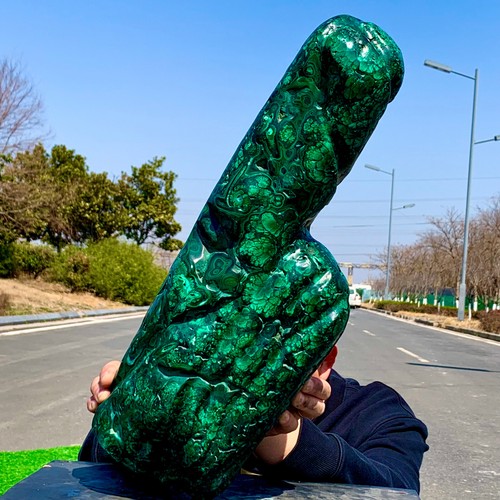 38.8LB Natural glossy Malachite transparent cluster rough mineral sample - 第 18/22 張圖片