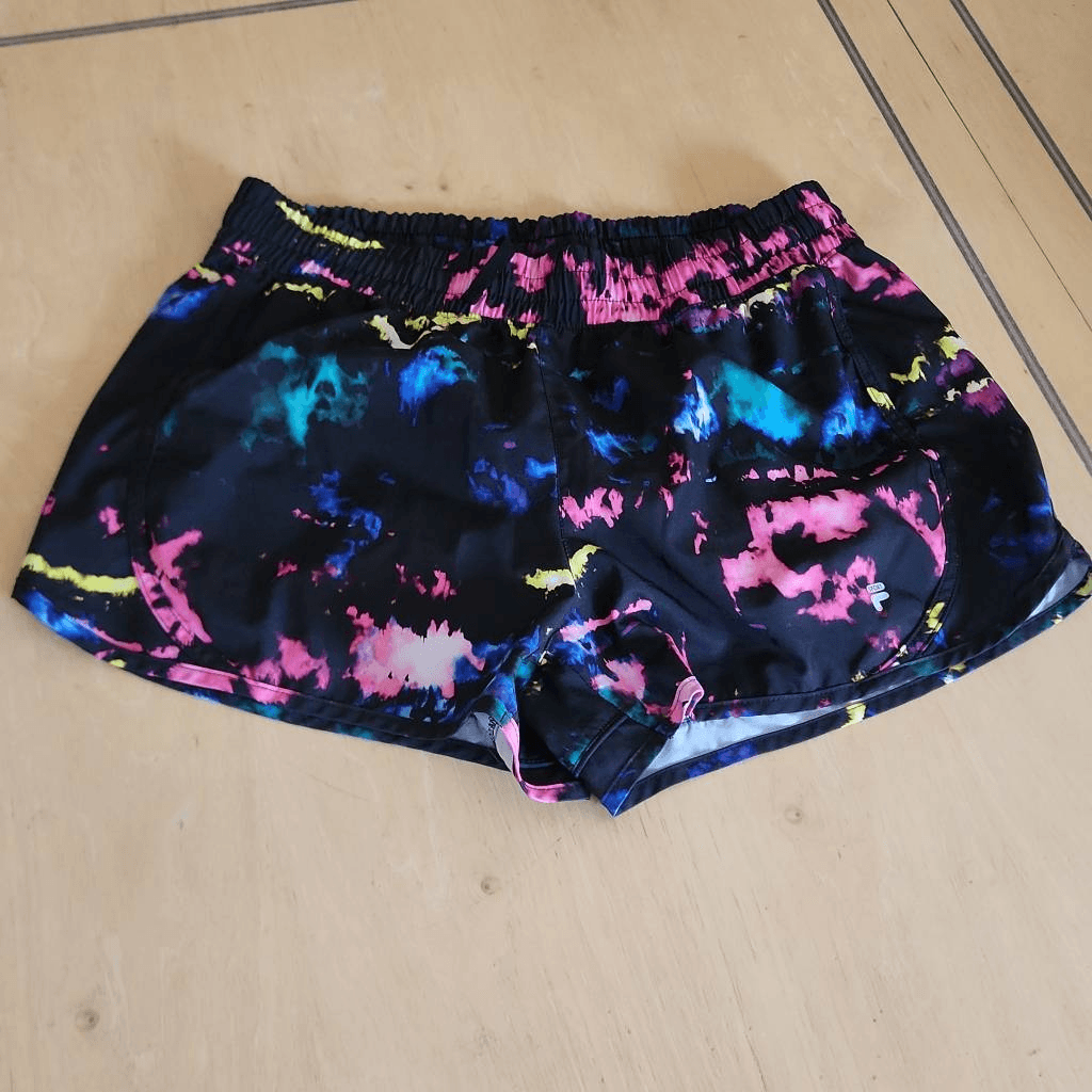 Fila sport pantaloncino running nero multicolore donna taglia L