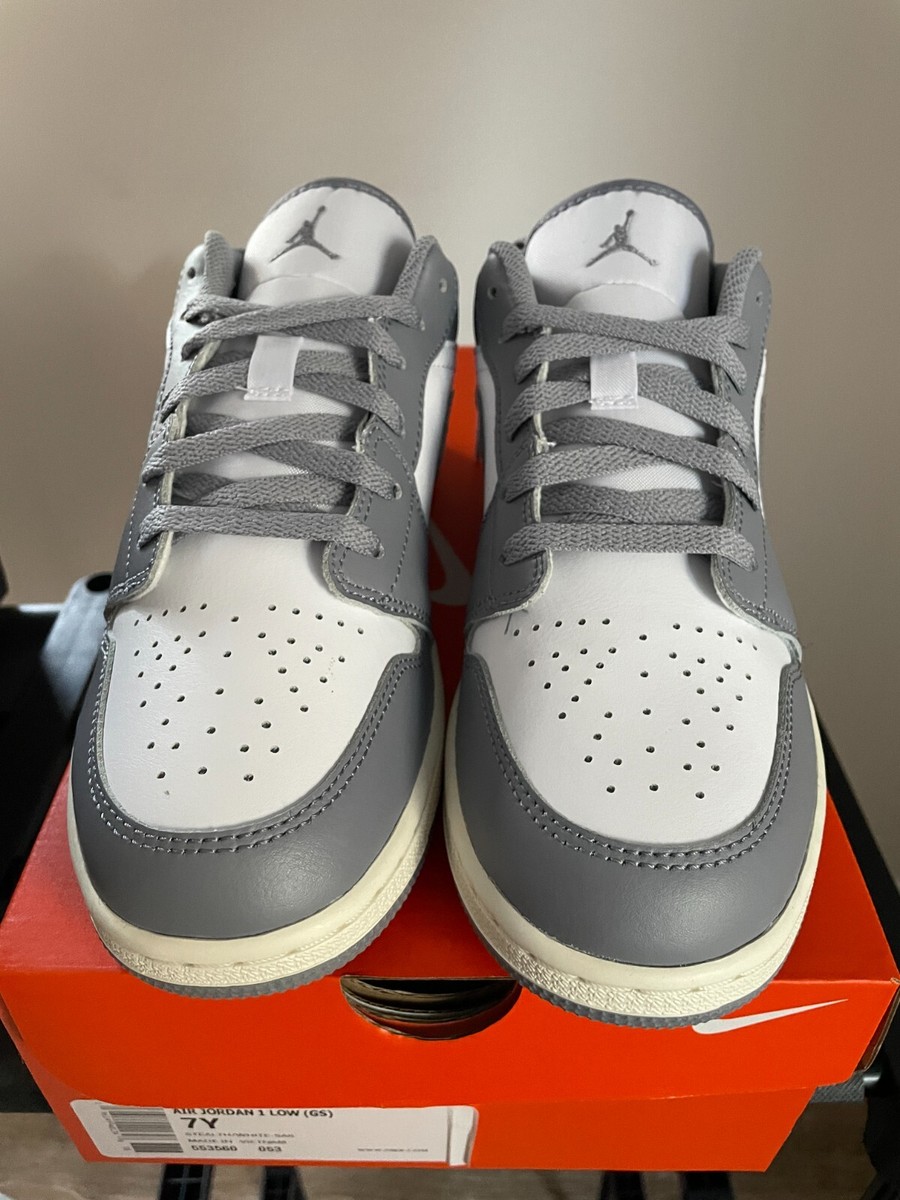 Nike Jordan 1 Low Vintage Grey GS 7y / 8.5 Women NEW 553560