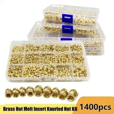 Brass Hot Melt Insert Nut Set M2-M6 Thread Heat Molding 3D Printer Injection Kit