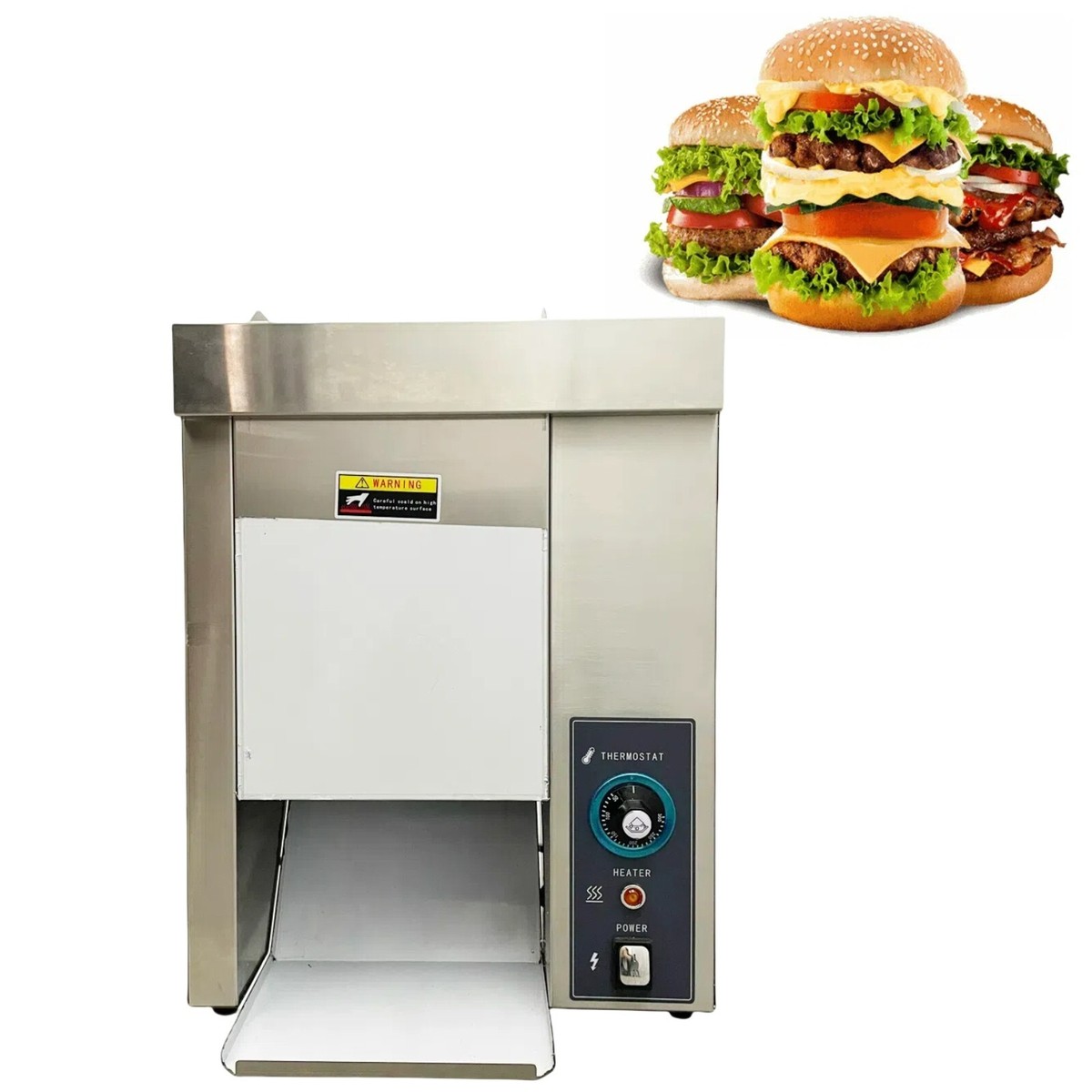 Small Automatic Hamburger Toaster 110V Commercial Vertical Chain