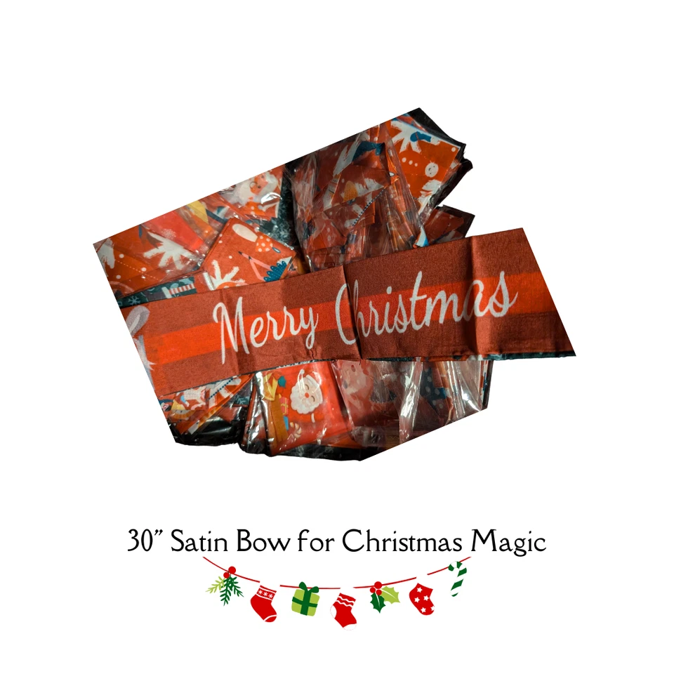 Lujoso arco de satén festivo de Navidad 30"x2,5" Foto 2 de 3