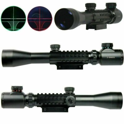 3-9X40 EG Optical New Rifle Scope R&G illuminated Reticle 20/11mm Rail Mount
