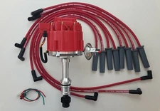 OLDSMOBILE 350 400 403 425 455 HEI DISTRIBUTOR + RED 8.5mm SPARK PLUG WIRES USA