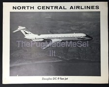 North Central Airlines Douglas DC-9 fan-jet fleet pix/stats sheet 8 1/2" x 11"