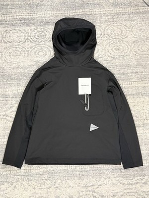 And Wander Hybrid Warm Pocket Hoodie Black Sz Medium W BNWT Made In Japan