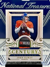 2025 National Treasures John Elway Gold Century Materials Laundry Tag/10, HOF🏆