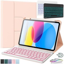 For iPad 11th Generation 11" A16 2025 Backlit Bluetooth Keyboard Case With Mouse