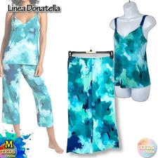 NWT Linea Donatella Women's M 2-Pc. Clement Cropped Pajamas Set CTM147