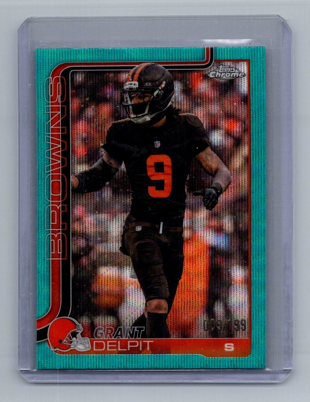 2025 Topps Chrome - Grant Delpit #66 Aqua Wave Refractor /199 Cleveland Browns