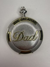 The Greatest Dad Pocket Watch Quartz Silver Gold Two Tone with Chain Fathers Day