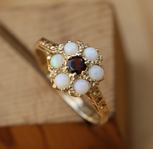 Cluster Ring Opals and Garnet