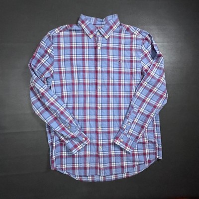 Vineyard Vines Shirt Mens Large Blue Whale Button Down 100% Cotton Preppy Coast