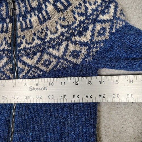 Icewear Elmar Sweater Kids 122-128 Blue Fair Isle 100% Merino Wool Full Zip Cozy - Picture 7 of 11