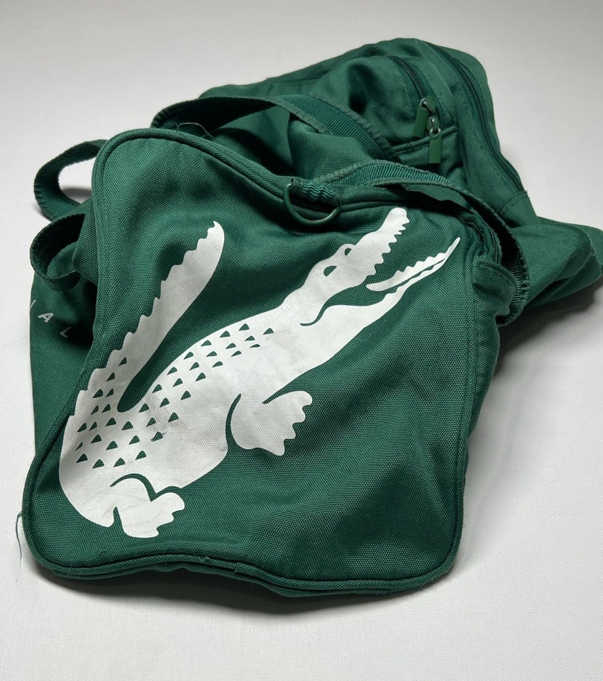 Bolso de Lona Vintage Lacoste Perfumes - GRANDE - Verde - Gráfico - Gimnasio Viaje Foto 2 de 4