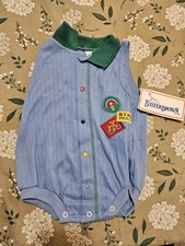 Vintage Buster Brown Baby Blue Bike Trail One Piece ShirtSize 3-6 Months Nwt
