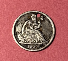1837 No Stars Seated Liberty Half Dime VG