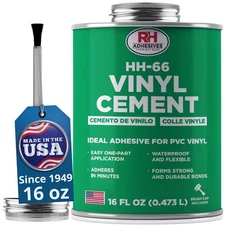RH HH-66 PVC Vinyl Cement 16 Oz with Brush, Clear Waterproof Vinyl Adhesive Glue