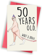 Funny 50th Birthday Card for Men Him, Happy 50 Year Old Birthday Gifts for Men H