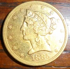 1885 Liberty Head $5 Gold Coin  A little beauty!!