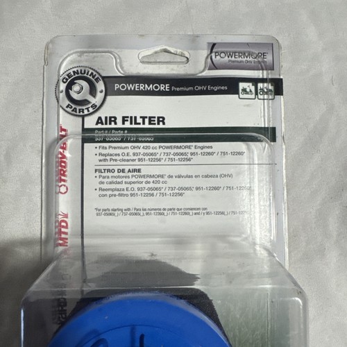 NUOVO Troy Bilt FILTRO ARIA MOTORE E PREFILTRO 937-05065 951-12260 951-12256 - Foto 2 di 4