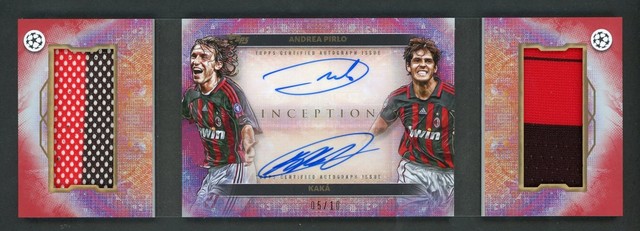2024-25 Topps Inception UEFA Andrea Pirlo Kaka Dual Patch Auto Book #/10